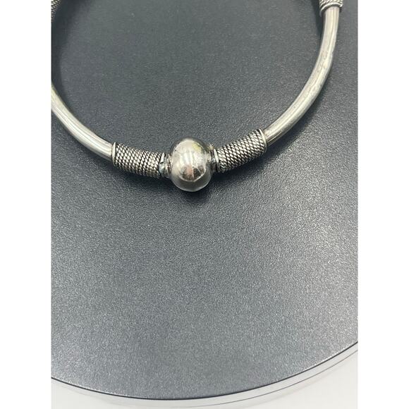 Sterling Silver Three Rope Ball Twisted Bali Style Bangle Bracelet Sz 7.5-8 - Picture 12 of 13